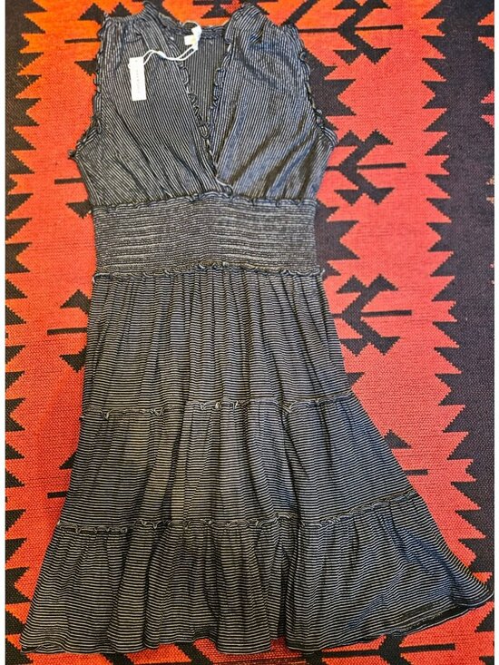 Max Studio Dresses & Skirts - NEW Max Studio Black & White Striped Sleeveless Tiered Dress Size Medium